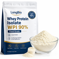 Isolat de protéines de lactosérum WPI 90 en poudre, faible teneur en lactose, ingrédient pour les boissons de nutrition sportive et les produits végétaux, extrait végétal