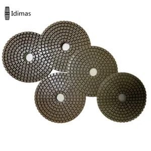 4 inç aşındırıcı elmas mermer taşlama araçları bakır Bond kuru beton parlatıcı ped parlatma diskleri seramik