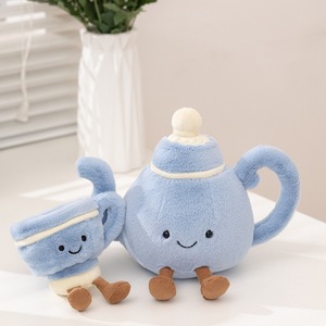 Seri Boneka Makanan Teh Sore yang Menyenangkan Burger Kopi Cinnamon Roll Boneka Plush Pendek Isi Kapas PP 31-50cm Grosir untuk Remaja - Product Image 2