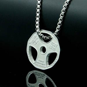 Collar Deportivo con Colgante de Mancuerna, Chapado en Oro de 14k/18k, Sin Decoloración, Cadenas Finas de Acero Inoxidable 316L, Collar para Hombre - Product Image 5