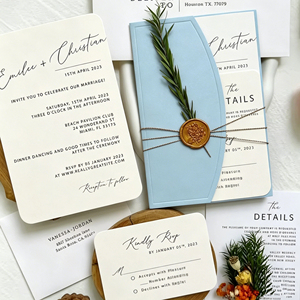 Paquete de Invitaciones de Boda al por Mayor, Juego Completo con Sobres, Tarjetas RSVP, Tarjetas de Itinerario, Sello Dorado, Papel de Tamaño Personalizado, Entrega Rápida de Muestras - Product Image 4