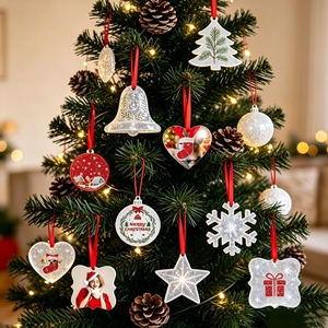 Ornements <span class=keywords><strong>de</strong></span> Noël brillants en gros, gravés au laser UV et sérigraphiés, pour événements et fêtes <span class=keywords><strong>de</strong></span> Noël - Product Image 4