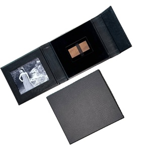 En cuir <span class=keywords><strong>de</strong></span> <span class=keywords><strong>luxe</strong></span> tissu <span class=keywords><strong>de</strong></span> mariage en lin USB lecteur flash <span class=keywords><strong>bijoux</strong></span> boîte avec aimant - Product Image 1
