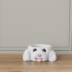 Toplu hayvan kafa yüz şekilli porselen oyuncak minyatür oyuncak ayı kaniş küçük cins köpek yemekleri seramik su gıda Pet köpek maması kaseleri - Product Image 6