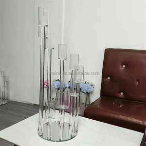 10 cánh tay rõ ràng tinh thể nến rõ ràng Kính nến chủ sở hữu kính <span class=keywords><strong>centerpieces</strong></span> cho bàn đám cưới - Product Image 5