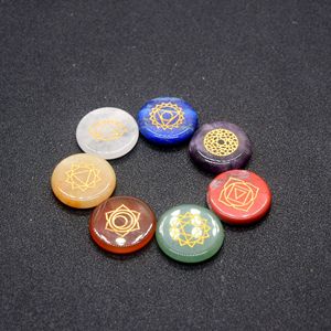 Fabricante siete Chakras amuleto curación Wicca Reiki energía runa piedras caído grabado cristal conjunto budismo Feng Shui - Product Image 4