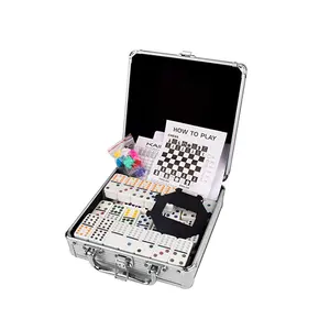 Mini küçük özel sikke levha aracı depolama alüminyum domino kutusu taşıma çantası