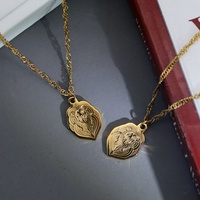 Collar con Cabeza de León Chapado en Oro de 18k, de Acero Inoxidable, Resistente al Agua y al Deslustre, con Logotipo Personalizado para Mujer