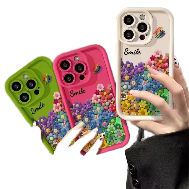 Colorful Floral Pattern Soft TPU Silicone Phone Case for iPhone for Xiaomi Redmi for Huawei Infinix Tecno-Versatile Mobile Cover