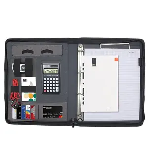 Cargador Munlti funcional de 6000mAh, portafolio de PowerBank de cuero A4 con carpeta DE TRANSPORTE práctica, estilo de negocios