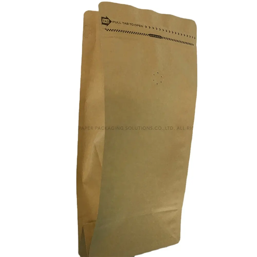 Top fashion personalizado capacidade design simples umidade prova reciclável feijão de café secas frutas embalagem saco de papel para café