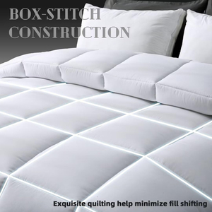 <span class=keywords><strong>Couette</strong></span> <span class=keywords><strong>de</strong></span> luxe en microfibre blanche écologique moderne rafraîchissante toutes saisons pour lit Queen et King Size - Product Image 5