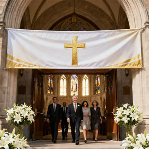 OEM ODM пользовательский портативный церковный флаг баннер цифровой печати водонепроницаемый многоразовый религиозный виниловый баннер для украшения - Product Image 3