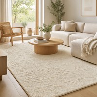 Moderner Luxus-Teppich mit Prägung, Wasserdicht, Seidenoptik, für Wohnzimmer und Schlafzimmer, Weicher Teppich, Fleckresistenter Bodenbelag