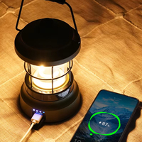 Lanterne de camping LED rétro vintage, rechargeable par USB, étanche IP44, lumière portable pour tente, voyage, utilisation en extérieur, lampe de camping