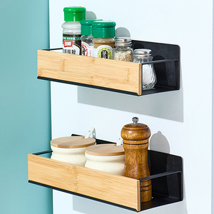 202510 thiết kế độc đáo từ tủ lạnh Nguồn cung cấp Tre 2 Tier tường gia vị chai Giá 3 Tier lưu trữ giá - Product Image 3