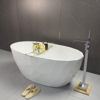 Baignoire autoportante en acrylique Twowinco de haute qualité pour salle de bain, avec fond antidérapant pour plus de sécurité