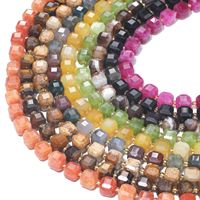 Perles de pierre cubique facettées naturelles, tourmaline carrée, apatite, jade, utilisées pour la fabrication de bijoux, accessoires de bracelet DIY, 15 pouces
