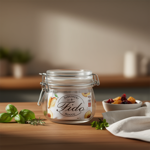 Pot en verre Fido avec couvercle à anse métallique, conteneur de stockage de 180 ml, fabriqué en Italie - Product Image 3