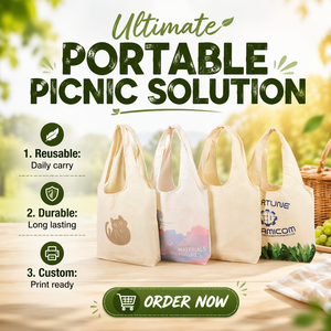 Bolsa de Mano de Lona Reciclada Ecológica con Logotipo Personalizado, Bolsa de Compras Reutilizable para Viajes con Impresión - Product Image 4