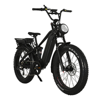 Vélo électrique à pneus larges, moteur arrière sans balais 1500W, frein à disque hydraulique haute vitesse, 7 vitesses, batterie lithium en alliage d'aluminium