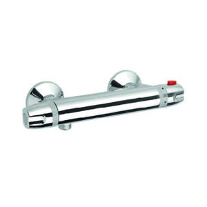 Mezclador de ducha termostático externo Chopper de 38 cm, grifo de baño cromado - Product Image 1