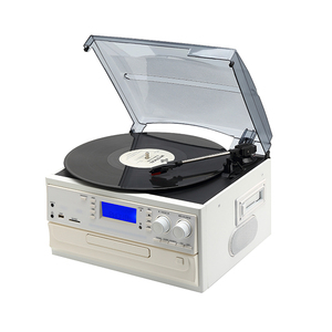 Système de lecteur de disques vinyles de style rétro Hi-Fi avec tourne-disque 3 vitesses, lecteur <span class=keywords><strong>CD</strong></span> <span class=keywords><strong>et</strong></span> <span class=keywords><strong>cassette</strong></span>, streaming Bluetooth, fournisseur OEM - Product Image 6