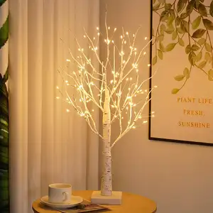 144LEDs beyaz huş noel ağacı LED parti yatak odası masa dekorasyon lamba yaratıcı aydınlık şube bakır tel ışıkları