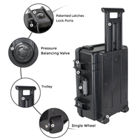 EPC017B OEM/ODM Valise de transport en plastique avec roulettes, étanche IP67, antichoc, conception étanche, doublure en mousse alvéolée pour camping et randonnée