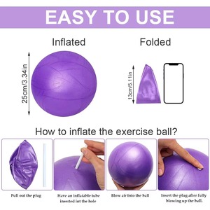 Biểu Tượng Tùy Chỉnh Màu Đen Yoga Bóng 9 Inch Mini Barre Bóng Ổn định Tập Thể Dục Đào Tạo Phòng Tập Thể Dục Chống Burst Trượt Nhỏ Pilates Quả Bóng - Product Image 5