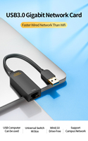 Cablecreation Adaptador de Red USB 3.0 a RJ45, Tarjeta de Red Gigabit Ethernet de 1000 Mbps con Conectores Chapados en Oro, OTG para Laptops (Windows/Linux/Mac)