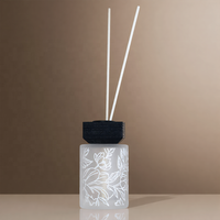 Bouteilles diffuseurs de parfum en verre dépoli imprimé sur mesure, 50 ml et 300 ml, carrées, écologiques, couleurs et logos personnalisés disponibles