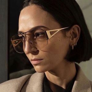 2025 di vendita calda di lusso donne occhiali da sole quadrati moda retrò metallo mezza montatura occhiali da sole senza montatura - Product Image 3