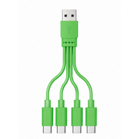 Cable de Carga USB-A a 4 USB C, 4 en 1, Cable Divisor de Alimentación Multipuerto para Estación de Carga, Escuela, Oficina, Restaurante