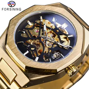Forsining 2019 Gold Mechanical Automatic Watches For Men Waterproof Clock Top Brand Luxury Luminous Hands Wristwatches