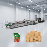Machine de fabrication de sachets Doypack à fermeture éclair, entièrement automatique, à trois soudures latérales, pour sacs en plastique et en papier, avec composants essentiels du moteur PLC