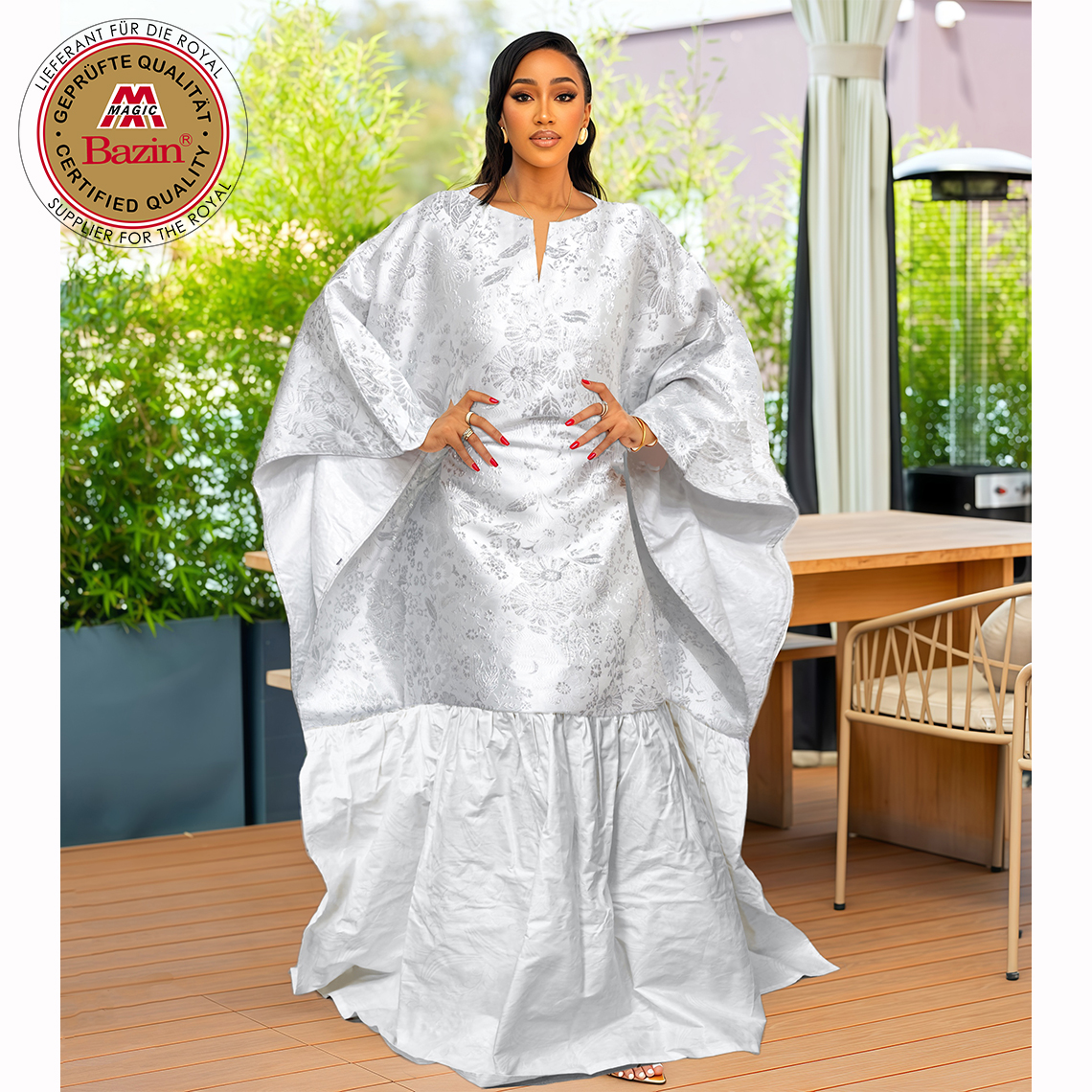 Bazin Robe De Mariage Religieux Élégance Africaine Authentique