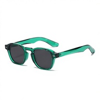 5191 Kacamata Hitam Bingkai Bulat Logam Gaya Eropa dan Amerika, Unisex, High-end, UV400