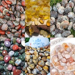 หินธรรมชาติหลากสีลายดอกไม้ หินอาเกตขัดเงา หินกึ่งมีค่า ตกแต่งบ้าน - Product Image 2