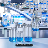 Cilindro graduado de laboratorio con tapa de rosca a prueba de manipulaciones, de plástico PET, con marcas de medición para dispensar líquidos, 50ml-500ml, para loción facial