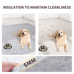 Alfombra para Mascotas No Tejida, Rectangular, Minimalista, Gris, Gruesa, Cálida, Resistente a la Humedad, Transpirable y Lavable - Product Image 6