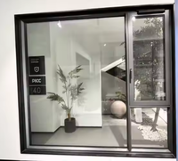 Ventanas abatibles de aluminio modernas de vista completa Vidrio templado triple Rotura térmica Ventanas oscilantes de seguridad Mosquitera para Cocina