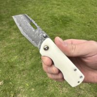 Couteau de poche pliant haut de gamme pour collectionneur, lame en acier Damas VG10, polissage fin, action fluide, manche en os de vache de qualité supérieure OEM