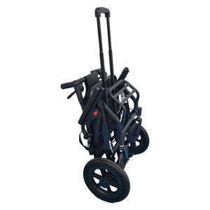 Silla de ruedas plegable ligera Transferencia de fibra de carbono Silla de ruedas de <span class=keywords><strong>viaje</strong></span> Cojín de asiento de cuero Se puede llevar <span class=keywords><strong>en</strong></span> el avión - Product Image 3