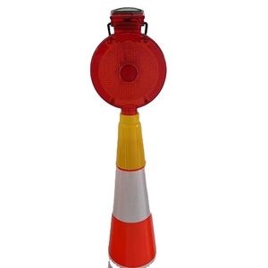 Luz de barricada <span class=keywords><strong>Led</strong></span> móvil con energía Solar temporal para garaje, luz intermitente de advertencia de construcción de cono inteligente para tráfico vial - Product Image 1