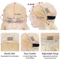 Perruque en cheveux humains naturels 100% vietnamiens de qualité supérieure FH, volume optimal, perruque transparente 13x4 en dentelle, perruque frontale en dentelle ondulée blonde