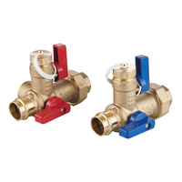 Kit de valve de service pour chauffe-eau sans réservoir, en laiton sans plomb, avec structure à bille pression 3/4" et 1", bille en acier inoxydable, fabriqué en Chine