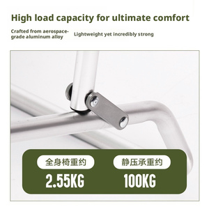 Sedia Pieghevole in Lega di Alluminio a Righe Retrò, Sedia Portatile per <span class=keywords><strong>Campeggio</strong></span> e Tempo Libero - Product Image 5