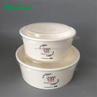 Bol à salade en papier Kraft avec couvercle en PET, jetable, impression alimentaire personnalisée, à emporter, prix d'usine, 18 25 35 40 46 oz, 100 pièces