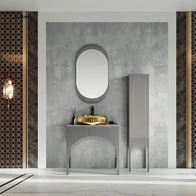 Penjualan Terbaik mewah dinding mengambang kabinet kamar mandi Vanity dengan cermin
